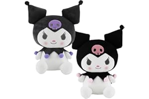 LKNBIF Kuromi Plush Children's Doll, 25CM Plush Toy, Girls Plush Toy, Kuromi Plush Toys, Cartoon Plush Toy, for Fans Kids Birthday Halloween Thanksgiving Christmas (2PCS)