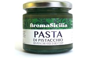 Wabtvkon 190gr PURES Pistazienmark aus 100% der wohl weltbesten Pistazien DOP aus Bronte, Sizilien, OHNE FARBSTOFFE, ungezuckert, zur Herstellung von Eis, Dessert, Kuchen (190gr)