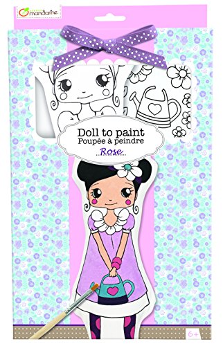 Avenue Mandarine- Bambola da dipingere, Multicolore, 34.0 x 20.0 x 4.0 cm, PP009O