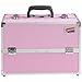 Beautify Large Professional Aluminium Pink Beauty Make Up Nail Cosmetic Box Vanity Case