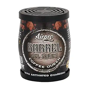 MAXEX Airpro Barrel Max Car Gel Perfume & Air Freshener, Coffee Queen Fragrance, 100 Days Life, Black & Brown, 160 g (1632113)