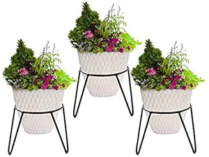 RISE Round Iron Matka/Planter Pot Stand for Home D