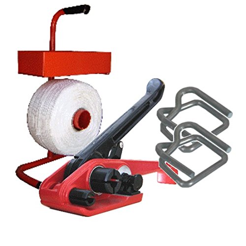 Preisvergleich Produktbild Angebot: 19mm Textilband Umreifungsset Umreifungs Set Bündelset Bündelgerät Textilbandumreifung * Holz bündeln Drahtklammern Verschlussklemmen