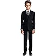 Black n Bianco Boys' Formal Black Suit with Shirt and Vest