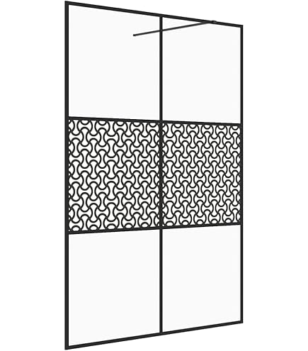Paroi de douche avec verre ESG transparent 90x195 cm Noir vidaXL