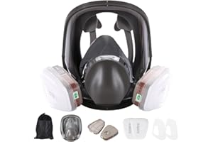 exmygboy Full Face Respirator Mask Reusable - 6800 full with Double Filtration for Paint, Against Dust,Chemicals, Formaldehyde, Polishing,Staining,Car Spraying,Sanding &Cutting