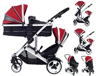 double pram carrycot and seat