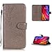 Produktbild FNBK Xiaomi Mi 8 Hülle Leder Grau Löwenzahn Blumen Handyhülle Leder Flip Wallet Cover Tasche Stand Case Card Slot Magnetverschluß Kratzfestes Schutzhülle