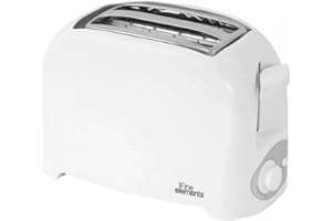 Fine Elements Toaster 2 Slice, With Browning Controls And Cancel Function, Simple Classic Design, White