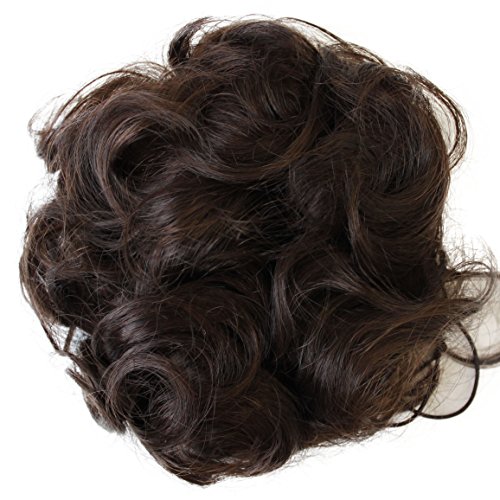 PRETTYSHOP BUN Up Do Hair Piece Hair Ribbon Ponytail Extensions Draw String Scrunchie Curled Color Variation D18
