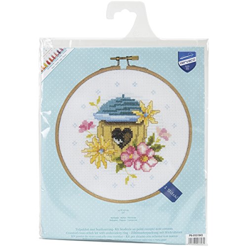 Vervaco PN-0151943 Gezaehltes Kreuzstich-Kit mit Stickrahmen, Vogel-Haus