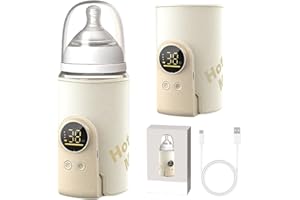 NAVESO Scaldabiberon Portatile per Mantenere la Temperatura, Scaldabiberon Baby USB con 6 Livelli di Temperatura Regolabili, Scaldabiberon Portatile Senza Fili per Latte Materno o Artificiale