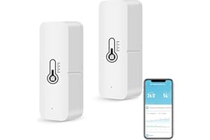 MOLCZOV Termometro igrometro WiFi intelligente, sensore di temperatura e umidità Bluetooth per interni ed esterni, Alexa/Google Assistant termometro WiFi App Remoto per casa. 2 confezione