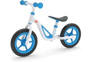 Chillafish Charlie Balance bike - White & Blue | Kids cycle with Carry handle | Adjustable Seat and Handlebar | Puncture-proof 10-inch Wheels | Toddlers 18-48 months