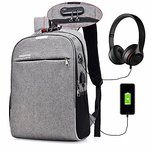 AILEESE Laptop Backpack Women Men 11-17Inch Notebook Computer Rucksack Waterproof Headset Teenagers Usb Chargi