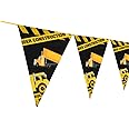 WoW Party Studio Construction Theme Happy Birthday Decorations Flag pennants Buntings Banner - 10ft Long