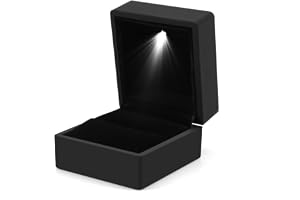 Ringlåda med LED-ljus, Smyckesväska för Ringförvaring, Förlovningsringlåda för Bröllopsförslag Alla Hjärtans Dag, Födelsedags