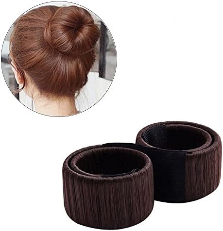 Hair Bun Maker,Mytobang 1Pcs Women Girls Easy Bun Maker Magic DIY Snap Hair Bun Making Curler Hair Roller Tool Ponitail Holder Fashion Bun Shaper For Party Wedding Yoga Running Dancing Work Daily Life (dark brown)