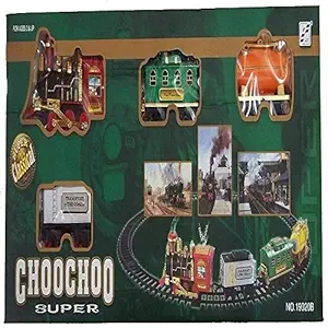 Ratna International Choo Choo Toy Train Real Smoke with Light and Sound Track Set for Kids