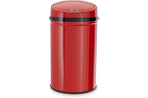 ECHTWERK INOX Red kosz na śmieci z czujnikiem, elektryczny pojemnik na śmieci, czujnik ruchu na podczerwień, korpus ze stali nierdzewnej, pojemność 30 litrów