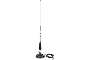 Antenna pieghevole CB PNI LED 850 con base magnetica 145 mm, lunghezza 85 cm, 26-28 MHz, 300 Watt, illumina durante la trasmissione, tipo filettatura PL, senza accessori
