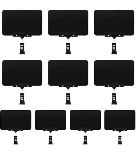 MUKLEI Draaibare Tekenclips 30-Stuks - Voor Prijskaartjes En Display - Kunststof - 10.5x8cm - Doorzichtig