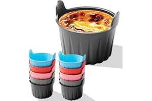 ULVBABI 10 Pcs Air Fryer Egg Poacher, Silicone Egg Poacher Cups for Microwave, Food Grade Egg Boiler and Poacher Pan Set | Versatile Baking Moulds for Poached Eggs, Souffle, Muffins (10 Pack)