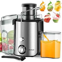 Centrifugeuse Extracteur de Jus Centrifugeuse Fruits et Légumes avec Bouche 65 MM et 2 Vitesses sans BPA ELEHOT