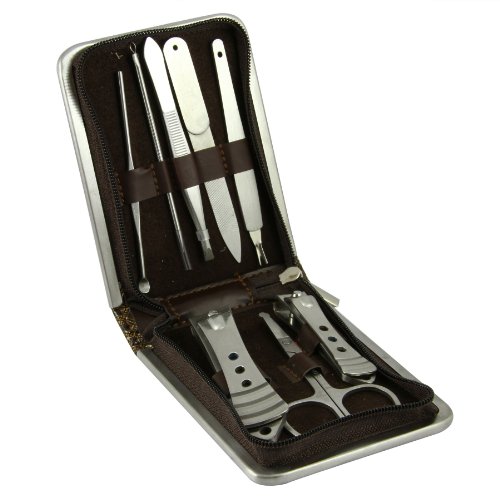 [Official Shop] BXT Stainless Steel Personal Manicure & Pedicure Tools Set of 8 - Coffee
