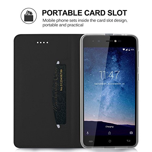 Cubot R9 HÃ¼lle, KuGi Cubot R9 Flip Bookstyle Kompletter Schutz Mit Magnetverschluss und Standfunktion Tasche Etui Cover Case SchutzhÃ¼lle fÃ¼r Cubot R9 Smartphone (Schwarz)