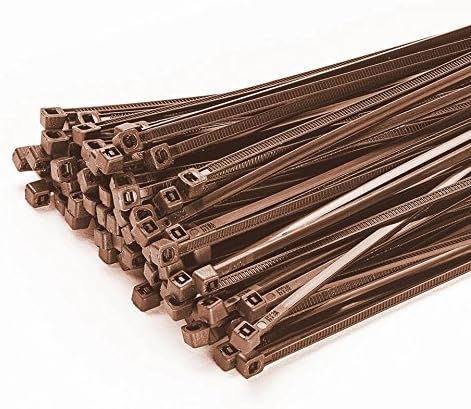 Pack of 100 Cable Ties 200 mm x 3.6 mm for Fence Shading Net Fence Panel in Brown