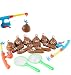 Produktbild Spielzeug 2*Fishing Rod + 2*net Fishing + 12*Cartoon doll Lernspielzeug Säugling Baby Jungen Mädchen Princess Bad Angeln Spielzeug Baby Badewanne Spielzeug im Badewanne Fischen-Spiel (B)