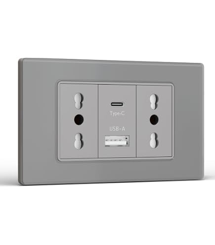 BSEED Prese Elettriche Da Muro, Presa Bipasso Con USB A E USB C - 7