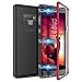 Produktbild CE-Link Kompatibel mit Samsung Galaxy Note 9 Hülle Glas mit Magnetisch Panzerglas Rückseite Durchsichtig Handyhülle Transparent Hard Case Ultra Slim Dünn 360 Grad Schutzhülle - Rot + Schwarz