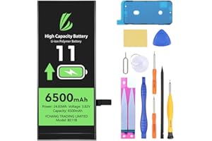LL Trader Akku für iPhone 11, 6500 mAh hohe Kapazität Lithium-Polymer-Akku mit Reparaturwerkzeugen