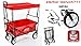Produktbild Faltbarer Bollerwagen mit Dach, Transportwagen, Tragkraft: 80 kg, Maße: ca. 86 x 53 x 104 cm, 360° drehbare Vorderräder aus Kunststoff, Einkaufswagen, Stahlrohrgestell, Metall, rot, IZZY SPORT