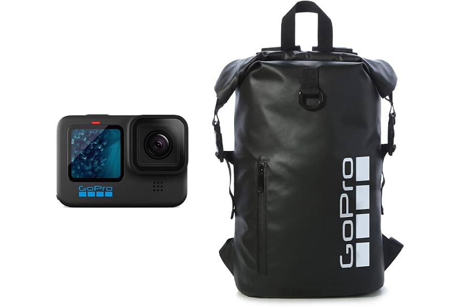 GoPro Hero 11 Black + Swag Rucksack - wasserdichte Actionkamera mit 5,3K60 Ultra HD-Video, 27MP Fotos, 1/1.9" Bildsensor