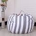 Produktbild Youngshion Kinder Spielzeug Aufbewahrung Sulotion Sitzsack Canvas gefüllt Plüsch Tier Sack Organizer Stuhl für Quilt, Kleidung Decken, canvas, Striped Gray, 96,5 cm