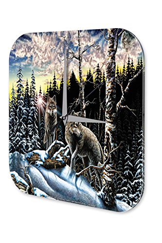 Wanduhr Retro Marke Wölfe Wand Acryl Uhr 25x25 cm