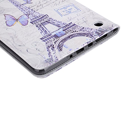Galaxy Tab A 9.7 T550 Hülle, Deenor Oil painting Design Flip Tasche PU Leder Abdeckung Stand Schutzhülle für Samsung Galaxy Tab A 9.7 SM-T550. (Tower and Butterfly) - 4
