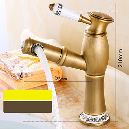 HQLCX European-style black pull faucet, hot and cold basin faucet, bathroom antique faucet,C