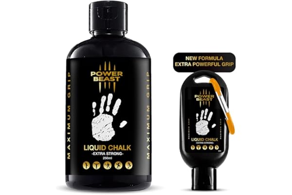 POWER BEAST Magnesie Liquide, Liquid Chalk, pour la Gymnastique, Escalade, Haltérophilie, Escalade, Cross Training, Pole Dance et Le Fitness, 250ML + 50ML.