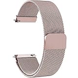 Fullmosa Milanese 18mm Uhrenarmband, Milanese Smart Watch Armand Ersatzband mit Edelstahl Magnet-Verschluss für 18mm Rosa