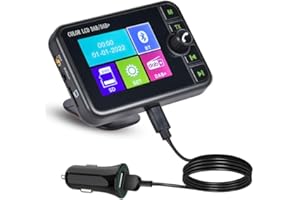 Hikity USB DAB DAB+ Digital Receiver Adaptor with Antenna for Car Stereo Receiver Bluetooth 2.4" LCD Display DAB Digital Car Radio Adapter