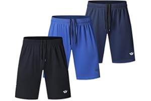 Bsrpolry Confezione da 3 pantaloncini da corsa da uomo con due tasche ad asciugatura rapida per jogging, allenamento, allenamento sportivo