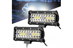 BORDEAG Phare de Travail LED 240W, Barre Longue Portée IP67 Spot et Inondation, Feux Additionnels pour Moto Tracteur Voiture Camion Quad