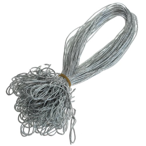 50 Stück Schmuck-Gummiband // SILBER // zum Fixieren von Doppelkarten und Einlegeblätter