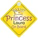 Princess Laura On Board Girl Car Sign Child/Baby Gift/Present 002