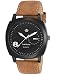LimeStone Round Casual Analog Brown Genuine Leather Strap & Black Dial Men