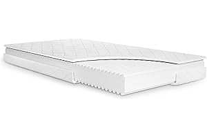 Julius Zöllner Colchón Juvenil Basic Junior, Espuma Estable con Perfil Ondulado, Certificado Öko-Tex Standard 100, Fabricado en Alemania, tamaño 90 x 190 cm